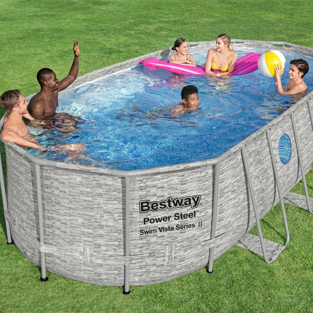 Bestway Pool-Set Power Steel Swim Vista Serie 549X274X122 Cm Anthrazit