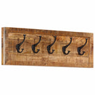 Wandgarderobe Mit 5 Haken Massivholz Mango