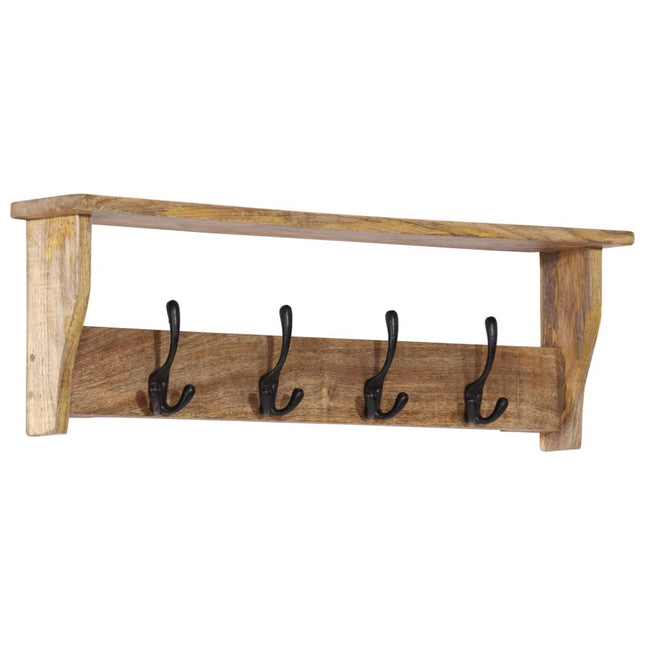 Wandgarderobe Mit 4 Haken Massivholz Mango Hellgrau