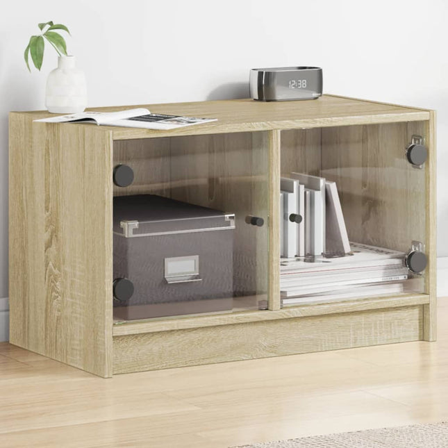 Tv-Schrank Mit Glastüren 68X37X42 Cm