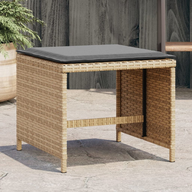 Gartenhocker Mit Kissen 4 Stk. 41X41X36 Cm Poly Rattan - Moebelbox24.de