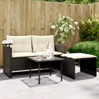 3-Tlg. Garten-Sofagarnitur Mit Kissen Beige Poly Rattan - Moebelbox24.de