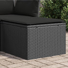 Gartenhocker Mit Kissen Beige 55X55X37 Cm Poly Rattan - Moebelbox24.de