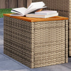 Garten-Beistelltische 2 Stk. 55X34X37Cm Poly Rattan Holz - Moebelbox24.de