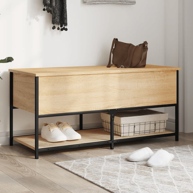 Sitzbank Mit Stauraum Sonoma-Eiche 100X42,5X47 Cm Holzwerkstoff - Moebelbox24.de