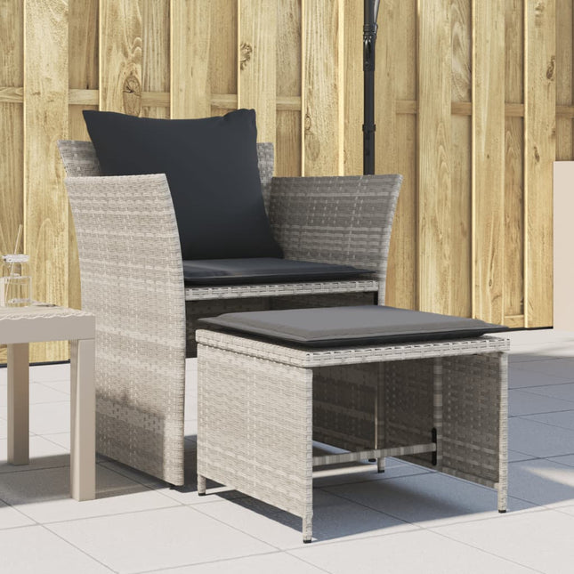 Gartenstuhl Mit Fußhocker Poly Rattan