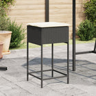 Garten-Barhocker Mit Kissen 2 Stk. Poly Rattan - Moebelbox24.de