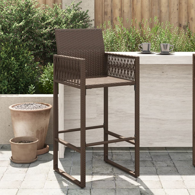 Garten-Barhocker Mit Kissen 2 Stk. Poly Rattan