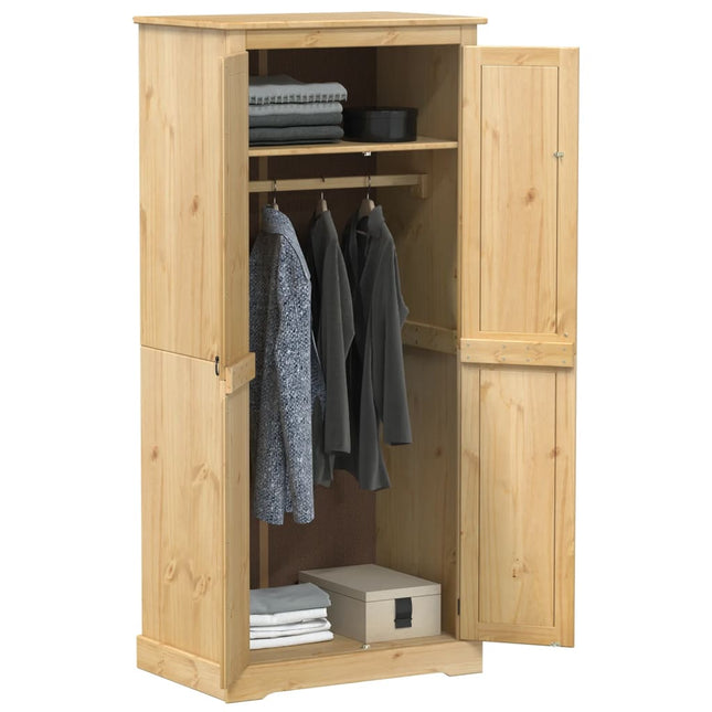 Kleiderschrank Corona 76X50X170 Cm Massivholz Kiefer - Moebelbox24.de