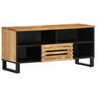 Tv-Schrank 100X34X46 Cm Raues Massives Mangoholz - Moebelbox24.de