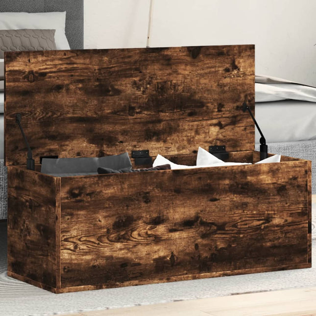 Truhe Räuchereiche 90X35X35 Cm Holzwerkstoff - Moebelbox24.de