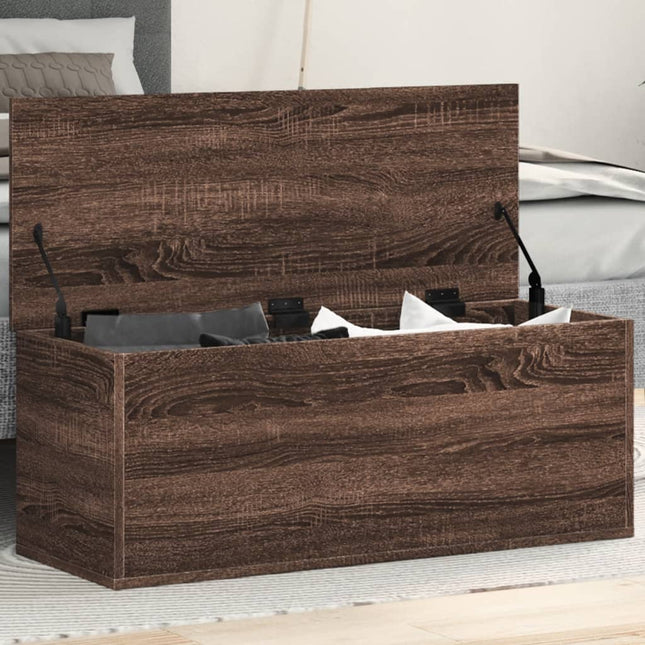 Truhe Braun Eichen-Optik 90X35X35 Cm Holzwerkstoff - Moebelbox24.de