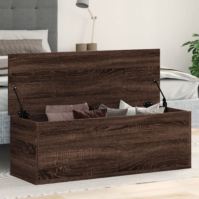 Truhe Braun Eichen-Optik 102X35X35 Cm Holzwerkstoff - Moebelbox24.de