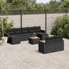 10-Tlg. Garten-Sofagarnitur Mit Kissen Schwarz Poly Rattan - Moebelbox24.de