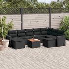 10-Tlg. Garten-Sofagarnitur Mit Kissen Beige Poly Rattan - Moebelbox24.de