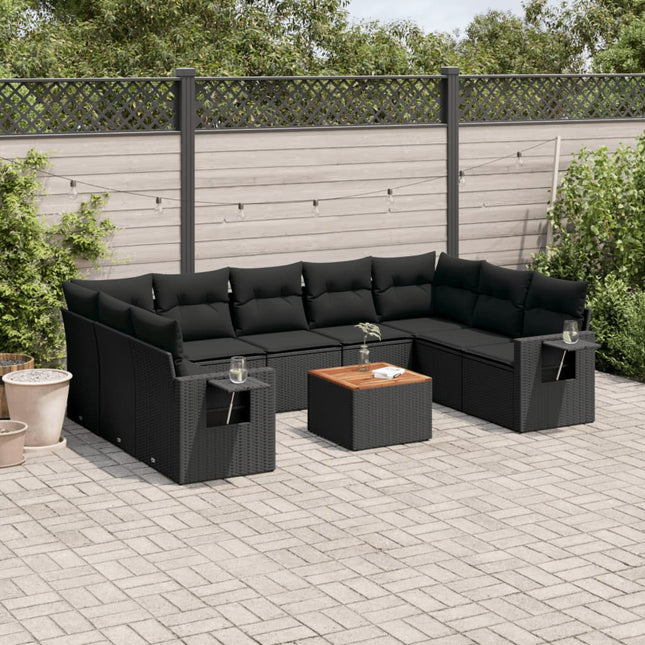 10-Tlg. Garten-Sofagarnitur Mit Kissen Poly Rattan - Moebelbox24.de