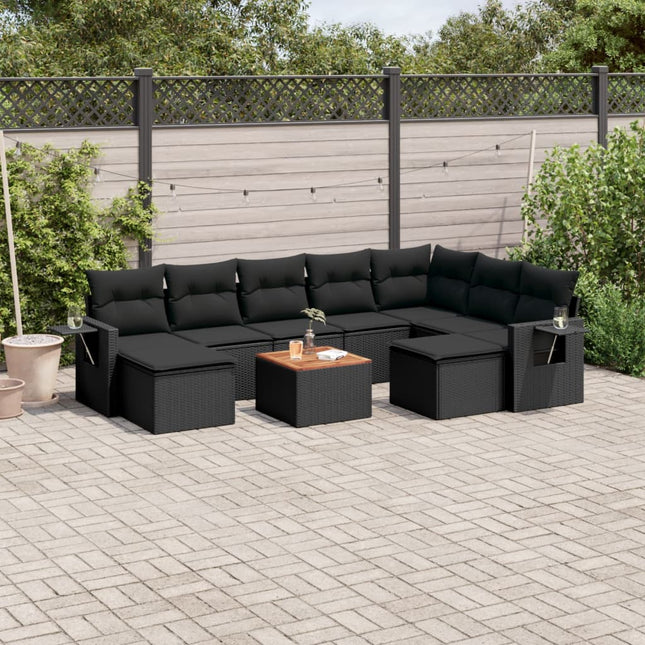 10-Tlg. Garten-Sofagarnitur Mit Kissen Poly Rattan - Moebelbox24.de