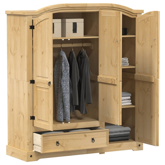 Kleiderschrank Corona 151,5X52X170 Cm Massivholz Kiefer - Moebelbox24.de