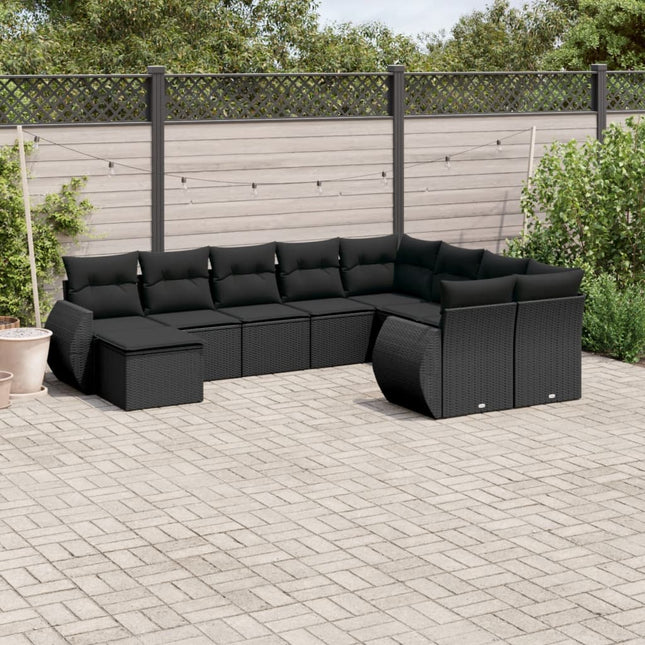 10-Tlg. Garten-Sofagarnitur Mit Kissen Poly Rattan - Moebelbox24.de