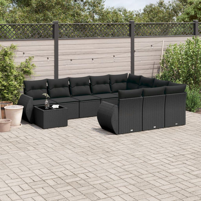 11-Tlg. Garten-Sofagarnitur Mit Kissen Beige Poly Rattan - Moebelbox24.de