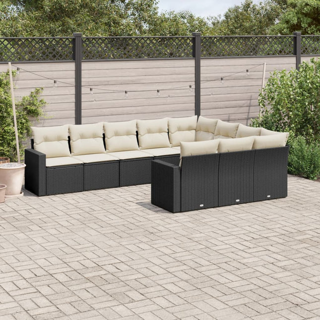 10-Tlg. Garten-Sofagarnitur Mit Kissen Poly Rattan - Moebelbox24.de