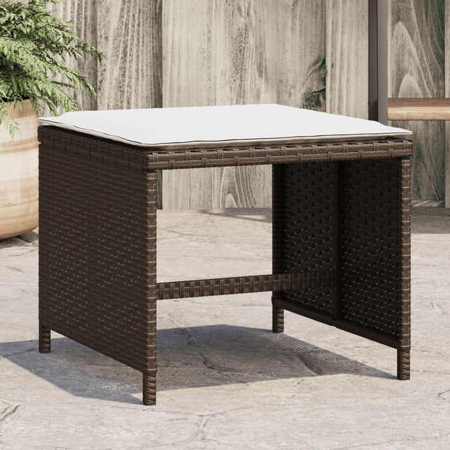 Gartenhocker Mit Kissen 4 Stk. Braun 40X40X35 Cm Poly Rattan - Moebelbox24.de