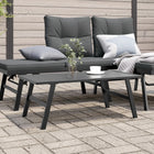 Garten-Couchtisch Schwarz 90X45X35 Cm Pulverbeschichteter Stahl - Moebelbox24.de