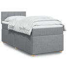 Boxspringbett Mit Matratze Stoff Hellgrau - Moebelbox24.de