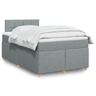 Boxspringbett Mit Matratze Stoff Hellgrau - Moebelbox24.de