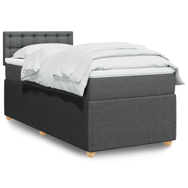 Boxspringbett Mit Matratze Stoff Dunkelgrau - Moebelbox24.de