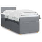 Boxspringbett Mit Matratze Stoff Hellgrau - Moebelbox24.de