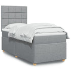 Boxspringbett Mit Matratze Stoff Hellgrau - Moebelbox24.de