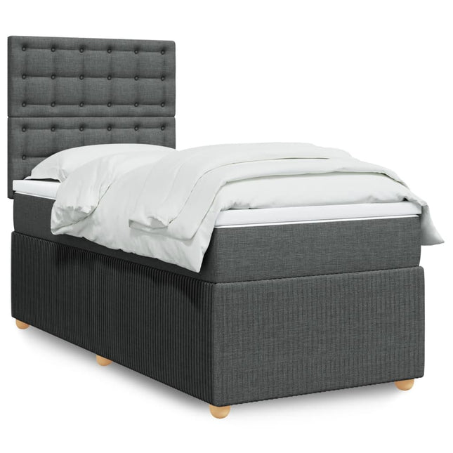 Boxspringbett Mit Matratze Stoff Dunkelgrau - Moebelbox24.de