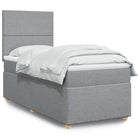 Boxspringbett Mit Matratze Stoff Hellgrau