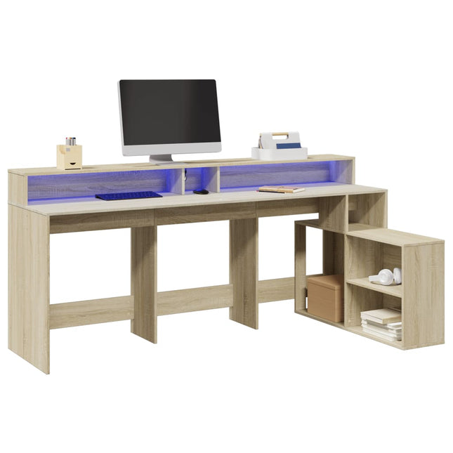 Led-Schreibtisch 200X104X91 Cm Holzwerkstoff - Moebelbox24.de