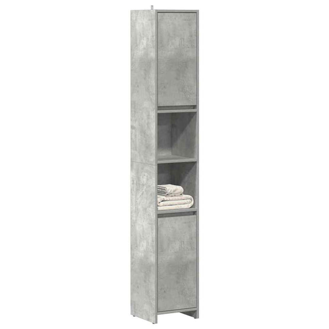 Badezimmerschrank Betongrau 30X30X183,5 Cm Holzwerkstoff - Moebelbox24.de