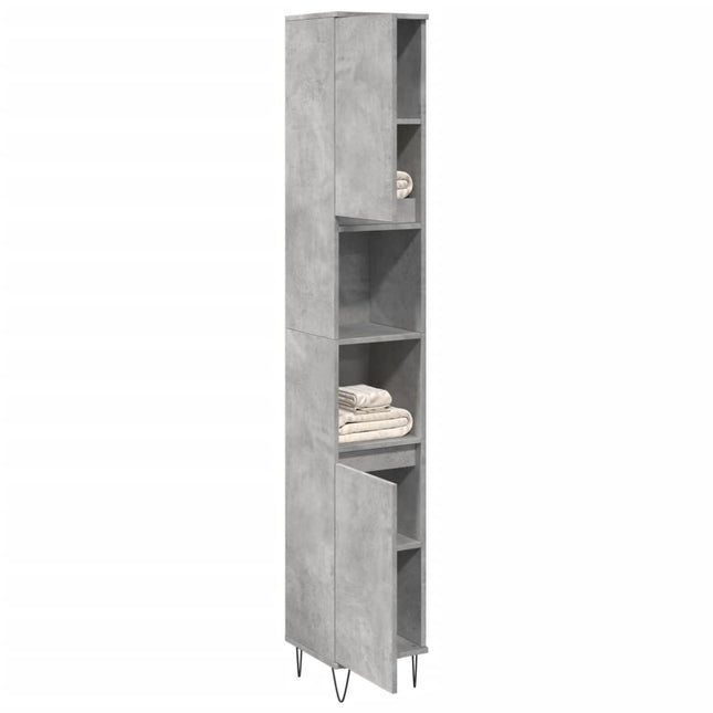 Badschrank Betongrau 30X30X190 Cm Holzwerkstoff - Moebelbox24.de