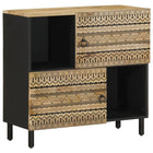 Sideboard 80X33,5X75 Cm Raues Mangoholz - Moebelbox24.de