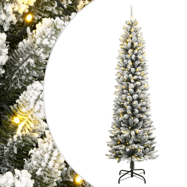 Künstlicher Weihnachtsbaum Schlank Mit Schnee Pvc & Pe