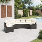 Gartensofa Mit Tisch Und Kissen Schwarz Poly-Rattan Schwarz Und Creme - Moebelbox24.de