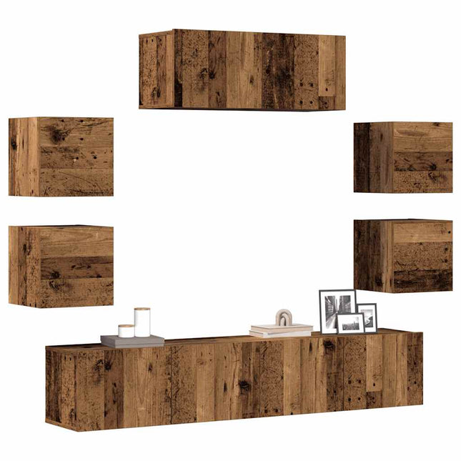 7-Tlg. Tv-Schrank-Set Holzwerkstoff