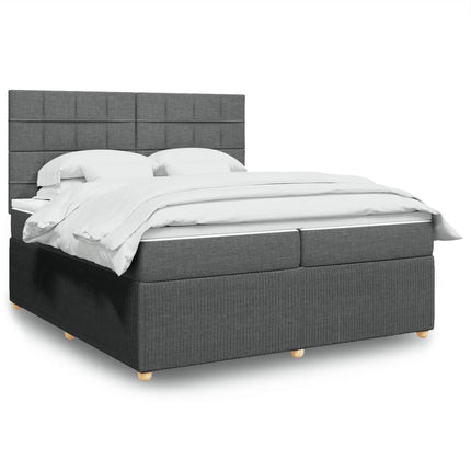 Boxspringbett Mit Matratze Stoff Dunkelgrau