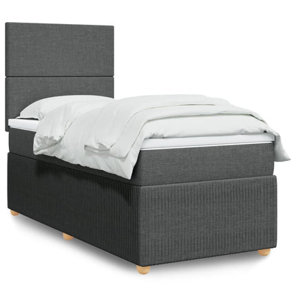 Boxspringbett Mit Matratze Stoff Dunkelgrau