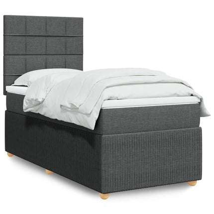 Boxspringbett Mit Matratze Stoff Dunkelgrau