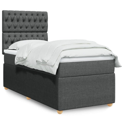 Boxspringbett Mit Matratze Stoff Dunkelgrau