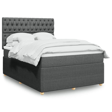 Boxspringbett Mit Matratze Stoff Dunkelgrau