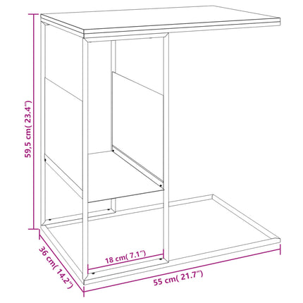 Beistelltisch Weiß 55X36X59,5 Cm Holzwerkstoff Weiß Und Braun