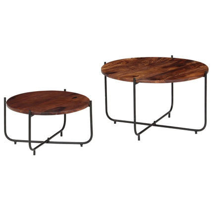 2-Tlg. Couchtisch-Set Massivholz Palisander 60X35 Cm