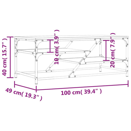 Couchtisch 100X49X40 Cm Holzwerkstoff