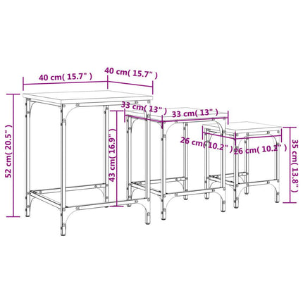 Satztische 3 Stk. Holzwerkstoff